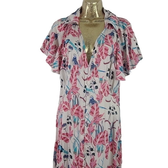 Poetic Justice Peacock Print Maxi Dress‎ Large - Picture 4 of 10